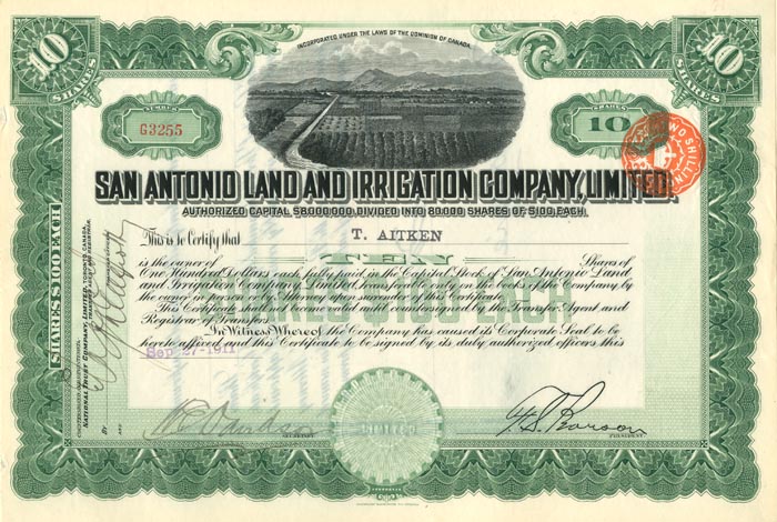 San Antonio Land and Irrigation Co., Limited
